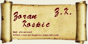 Zoran Košpić vizit kartica